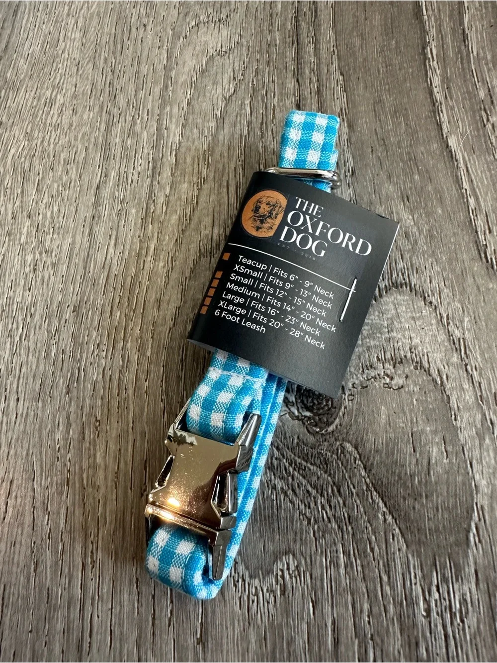 Blue Plaid Dog Collar - XS